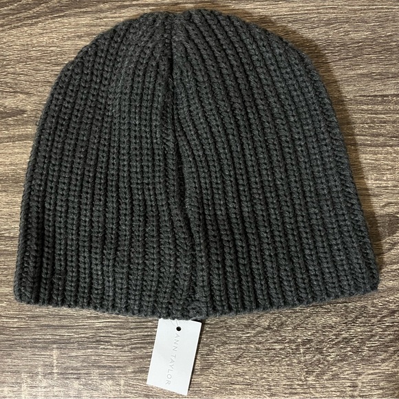 Ann Taylor Embellished Grey Knit Beanie - Picture 2 of 2